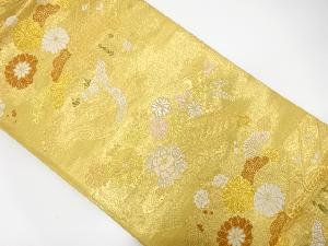 地紙に御所車・花模様織り出し袋帯